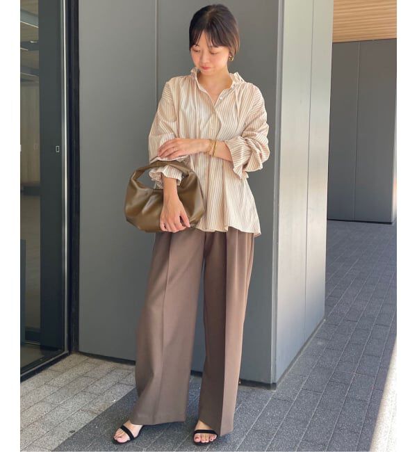 SLOBE IENA「《一部WEB・店舗限定カラーあり》タイプライターフリルカラーブラウス」|シャツ・ブラウス|