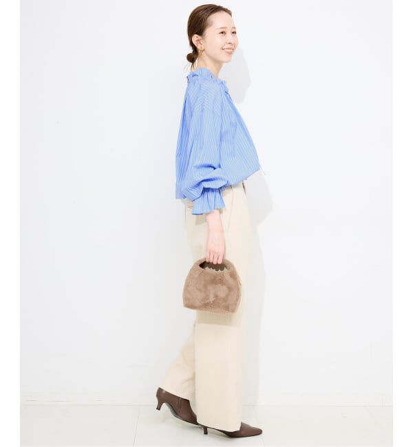 SLOBE IENA「《一部WEB・店舗限定カラーあり》タイプライターフリルカラーブラウス」|シャツ・ブラウス|