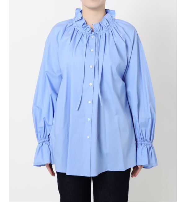 SLOBE IENA「《一部WEB・店舗限定カラーあり》タイプライターフリルカラーブラウス」|シャツ・ブラウス|