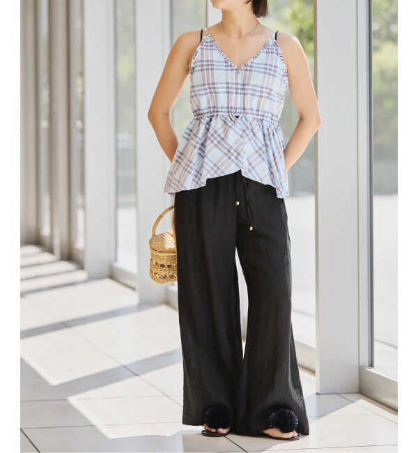 IENA LA BOUCLE「IENA LA BOUCLE C/Pポプリンチェックキャミソール」|キャミソール|