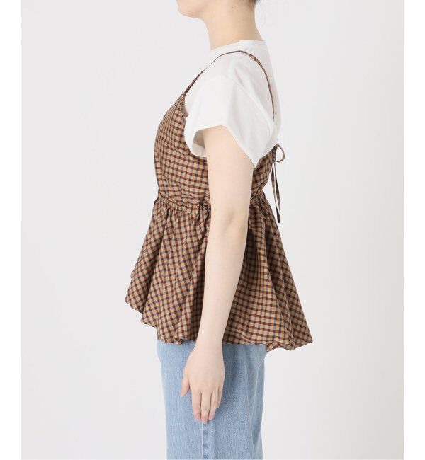 IENA LA BOUCLE「IENA LA BOUCLE C/Pポプリンチェックキャミソール」|キャミソール|