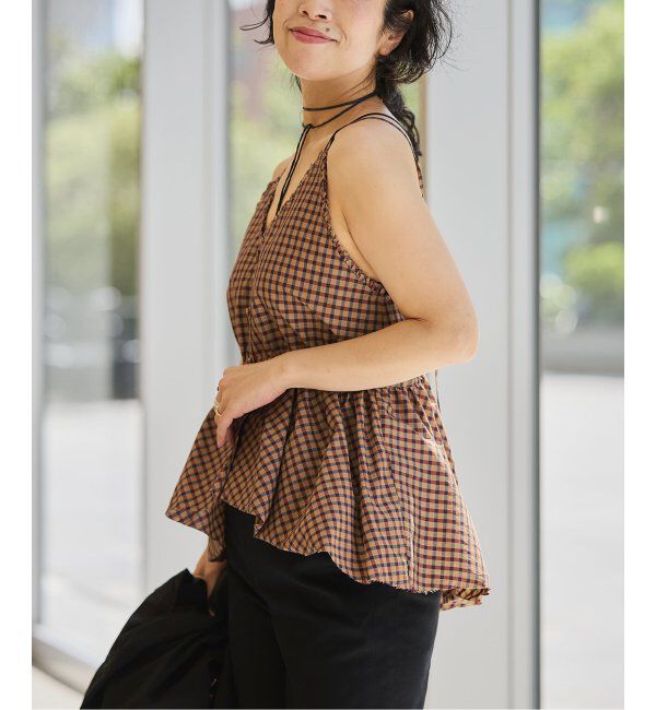 IENA LA BOUCLE「IENA LA BOUCLE C/Pポプリンチェックキャミソール」|キャミソール|