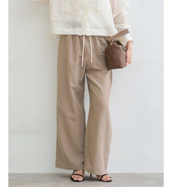 IENA「リネン混イージーパンツ」|その他|カーキ