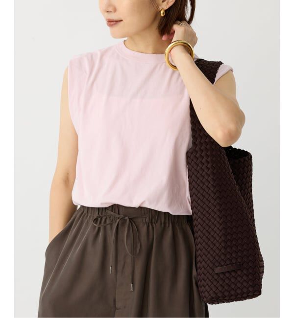 IENA「《追加》ATON/エイトン FRESCA SINGLE JERSEY ノースリーブ」|Tシャツ・カットソー|