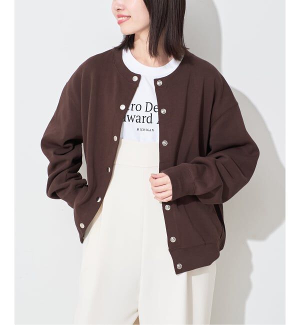 SLOBE IENA「《WEB限定/追加3》ダブルフェイスジャージースナップカーディガン」|カーディガン|