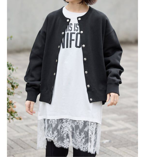 SLOBE IENA「《WEB限定/追加3》ダブルフェイスジャージースナップカーディガン」|カーディガン|