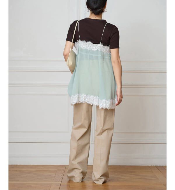 IENA LA BOUCLE「IENA LA BOUCLE 楊柳レースミニキャミドレス」|キャミソール|