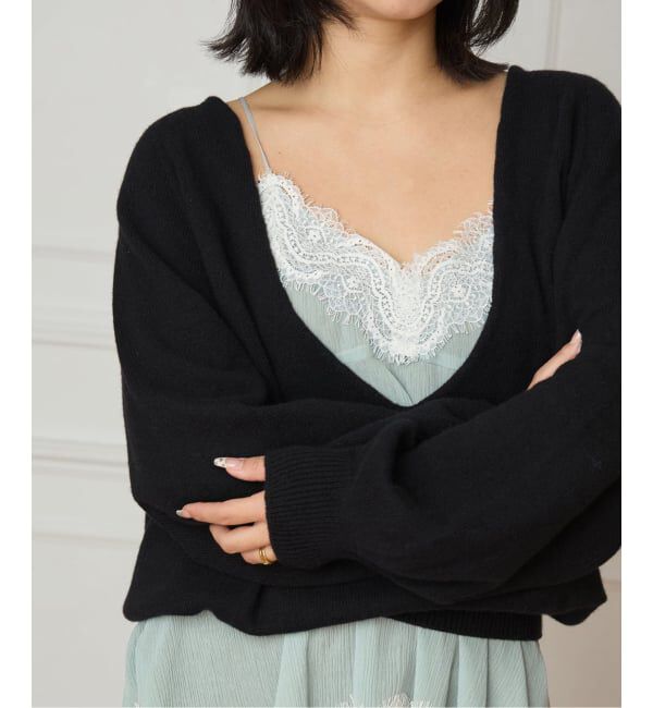 IENA LA BOUCLE「IENA LA BOUCLE 楊柳レースミニキャミドレス」|キャミソール|