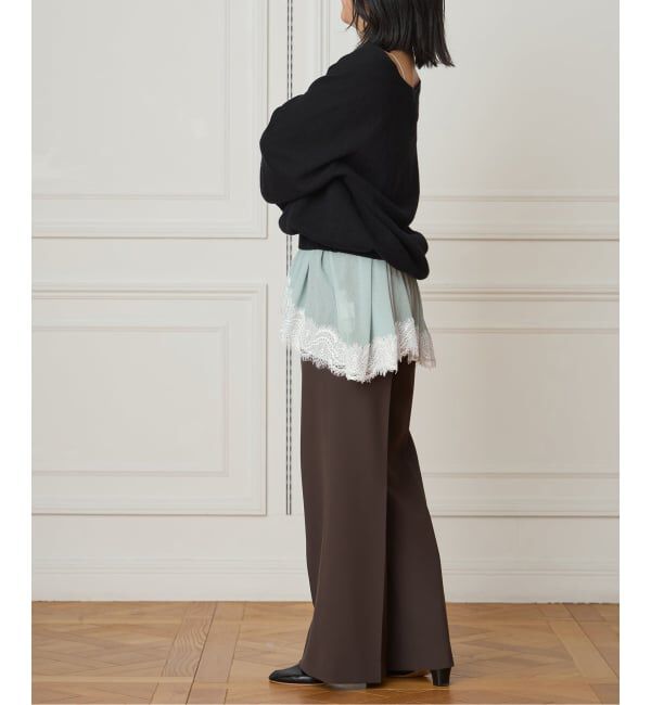 IENA LA BOUCLE「IENA LA BOUCLE 楊柳レースミニキャミドレス」|キャミソール|