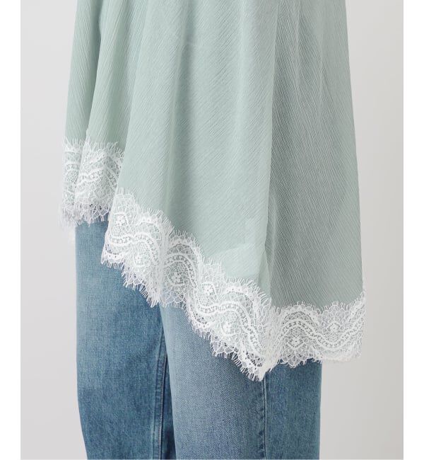 IENA LA BOUCLE「IENA LA BOUCLE 楊柳レースミニキャミドレス」|キャミソール|