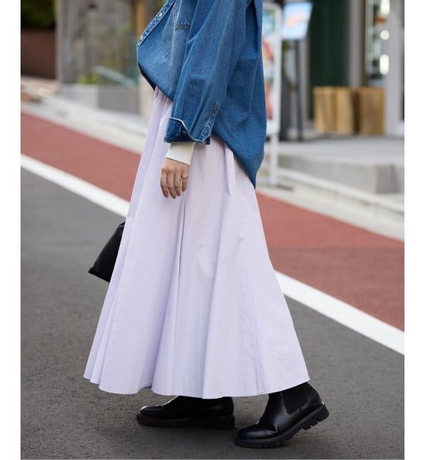 SLOBE IENA「切り替えボリュームスカート」|スカート|パープル C