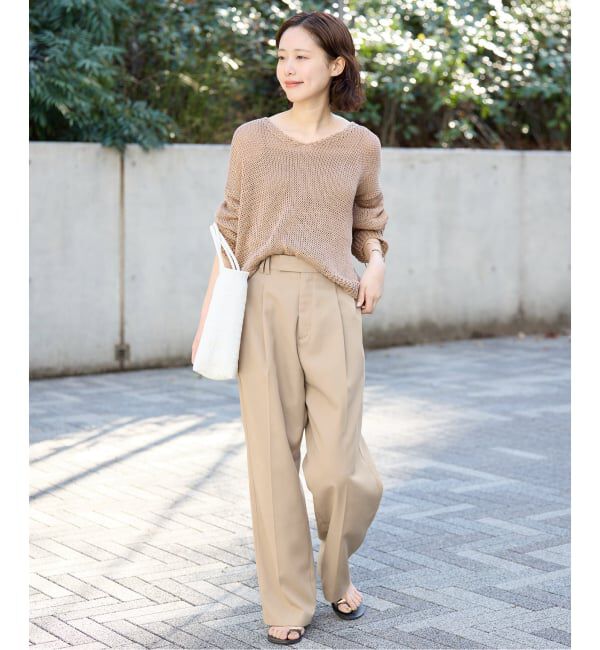 SLOBE IENA「《セットアップ対応可/WEBのみ4サイズ展開》撥水2タックチノパンツ」|チノ|