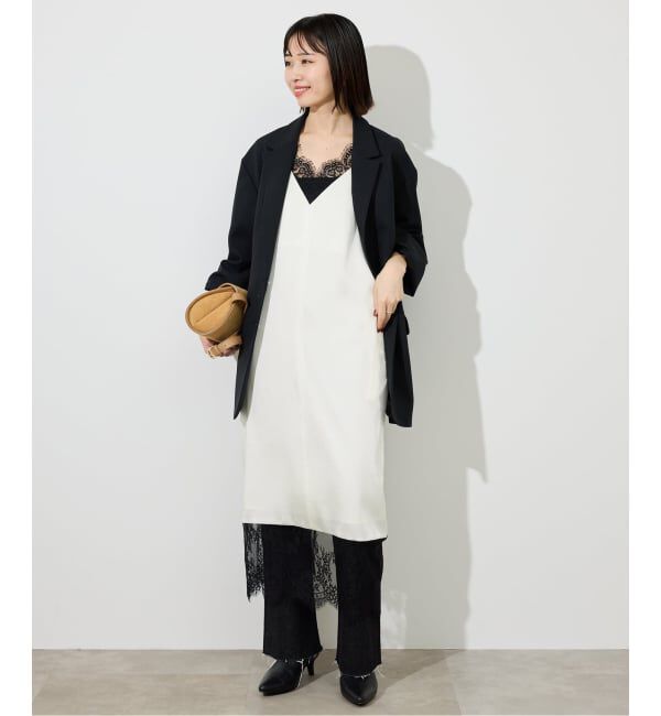 SLOBE IENA「《WEB限定カラー有り/追加》レースサテンワンピース」|ワンピース|