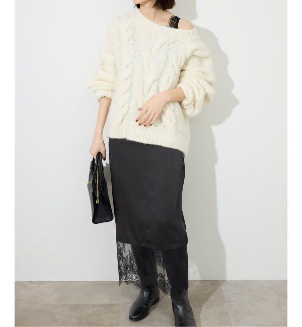 SLOBE IENA「《WEB限定カラー有り/追加》レースサテンワンピース」|ワンピース|