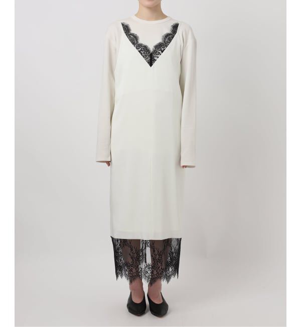 SLOBE IENA「《WEB限定カラー有り/追加》レースサテンワンピース」|ワンピース|