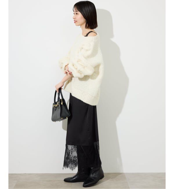 SLOBE IENA「《WEB限定カラー有り/追加》レースサテンワンピース」|ワンピース|