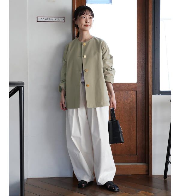 SLOBE IENA「TRADITIONAL WEATHERWEAR SLOBE別注 LINTON N/C SHORT」|ノーカラーコート|