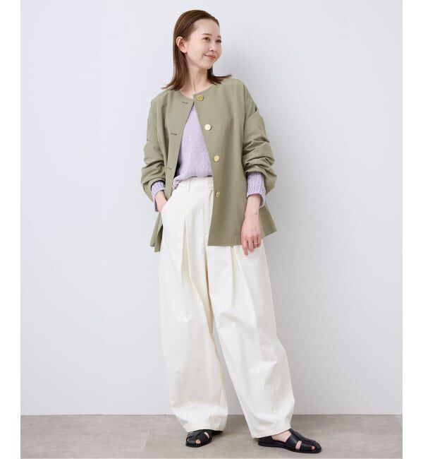 SLOBE IENA「TRADITIONAL WEATHERWEAR SLOBE別注 LINTON N/C SHORT」|ノーカラーコート|