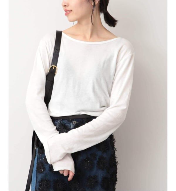 SLOBE IENA「《追加》miller SLOBE別注 SHEER RIB クルーネック」|Tシャツ・カットソー|