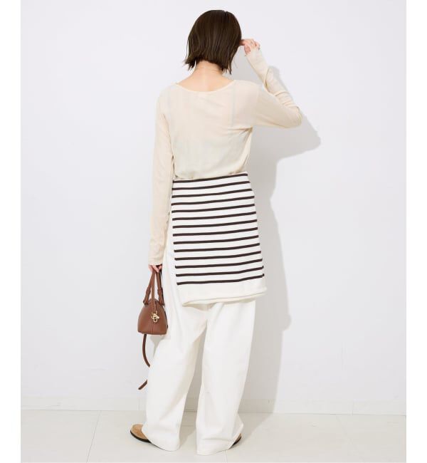 SLOBE IENA「《追加》miller SLOBE別注 SHEER RIB クルーネック」|Tシャツ・カットソー|