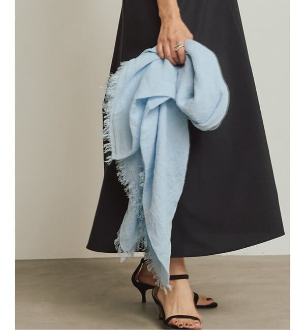 VERMEIL par iena「ASAUCE MELER アソースメレ フランダースリネンガーゼストール AM26S-ST31」|ストール|サックスブルー