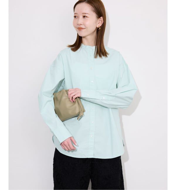 SLOBE IENA「《追加2》ROYAL NAVY/ロイヤルネイビー SLOBE別注 バンドカラーシャツ」|シャツ・ブラウス|