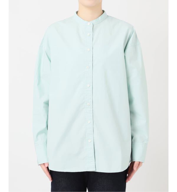 SLOBE IENA「《追加2》ROYAL NAVY/ロイヤルネイビー SLOBE別注 バンドカラーシャツ」|シャツ・ブラウス|