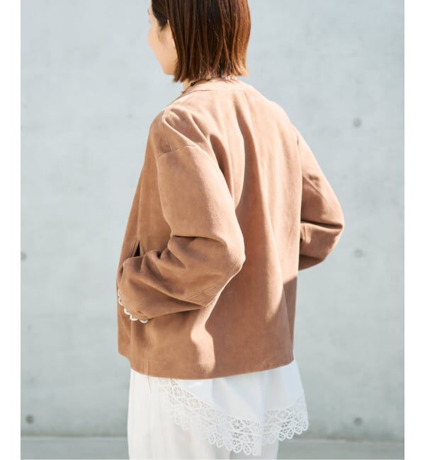 IENA「ラムスエードブルゾン」|ライダースジャケット|