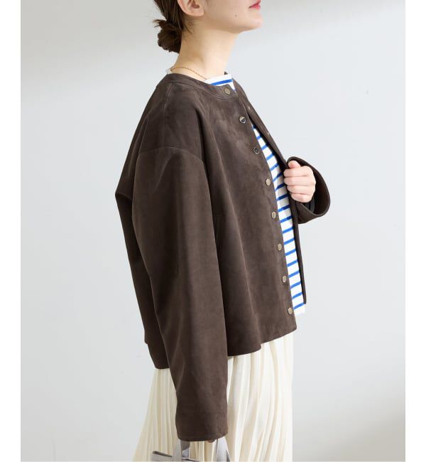 IENA「ラムスエードブルゾン」|ライダースジャケット|