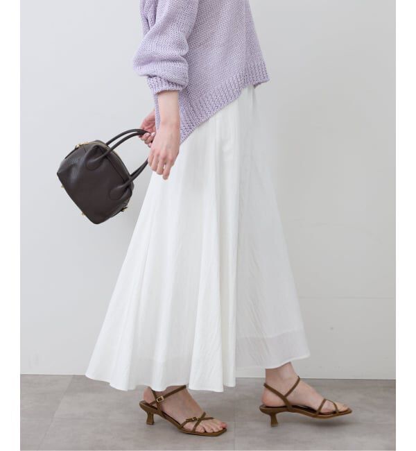 SLOBE IENA「ナイロンワッシャー切り替えギャザースカート」|スカート|