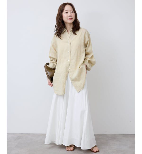 SLOBE IENA「ナイロンワッシャー切り替えギャザースカート」|スカート|