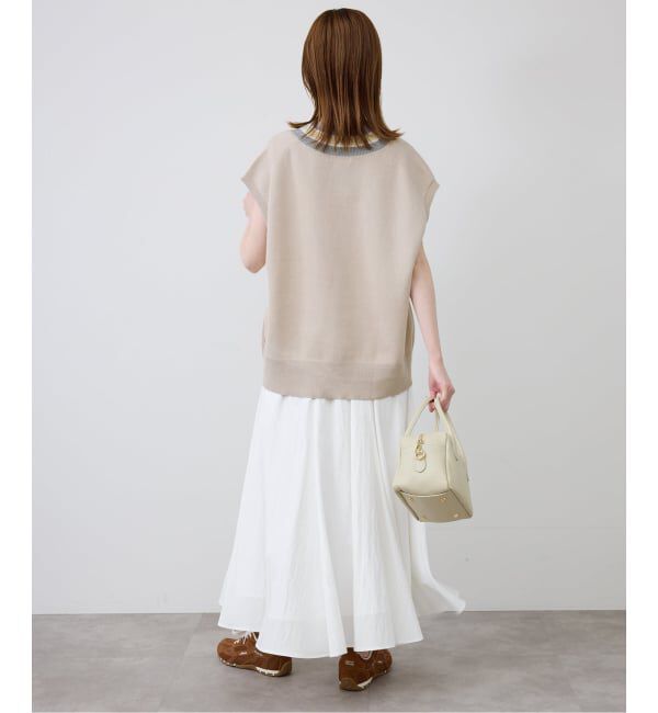 SLOBE IENA「ナイロンワッシャー切り替えギャザースカート」|スカート|