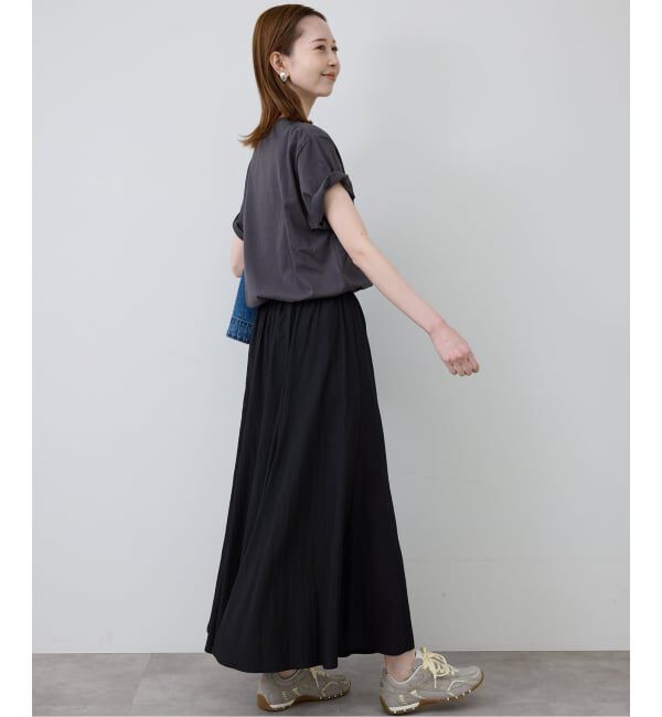 SLOBE IENA「ナイロンワッシャー切り替えギャザースカート」|スカート|