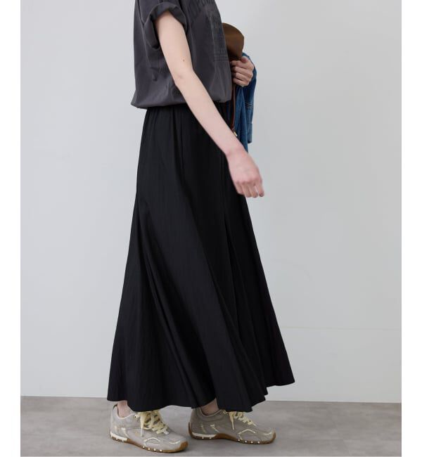 SLOBE IENA「ナイロンワッシャー切り替えギャザースカート」|スカート|