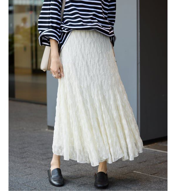 SLOBE IENA「《WEB限定/追加》レースランダムフレアスカート」|スカート|