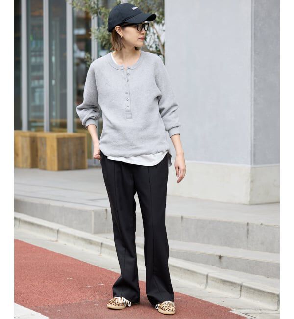 SLOBE IENA「《WEB限定カラー有り/追加》Wフェイスジャージヘンリープルオーバー」|Tシャツ・カットソー|