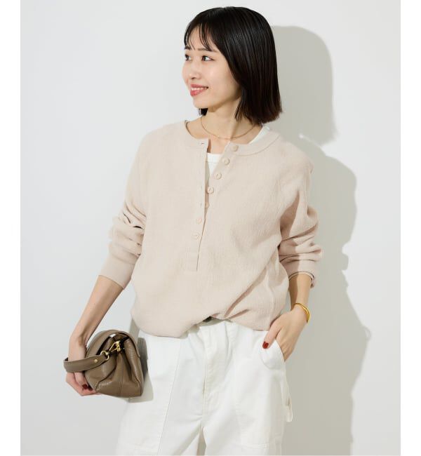 SLOBE IENA「《WEB限定カラー有り/追加》Wフェイスジャージヘンリープルオーバー」|Tシャツ・カットソー|