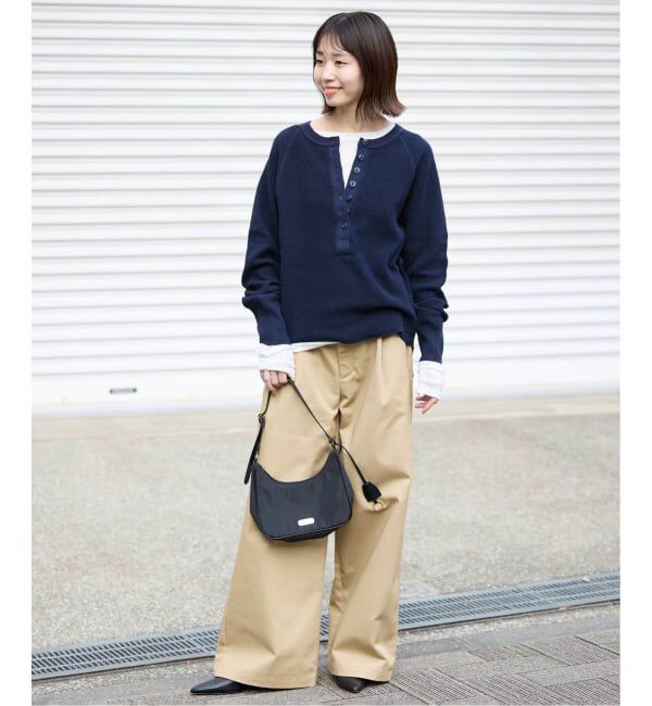 SLOBE IENA「《WEB限定カラー有り/追加》Wフェイスジャージヘンリープルオーバー」|Tシャツ・カットソー|