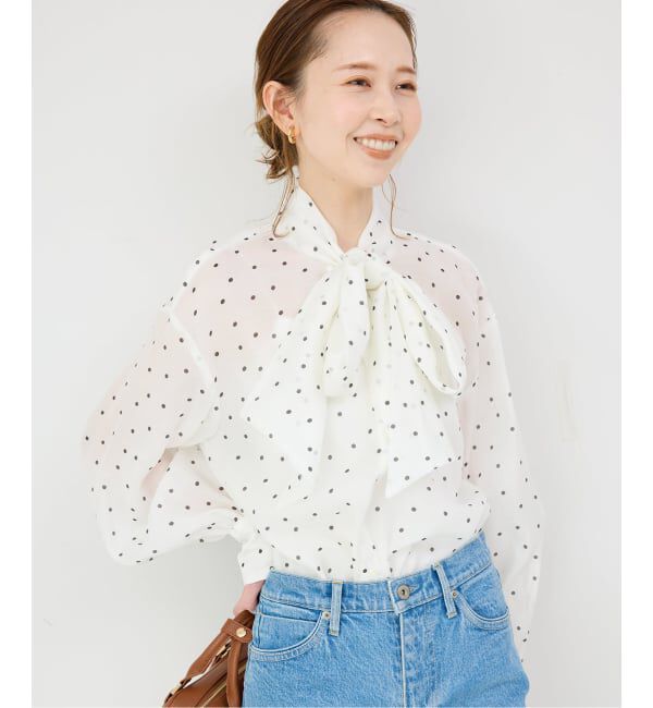 SLOBE IENA「《WEB限定/追加》ボウタイブラウス」|シャツ・ブラウス|
