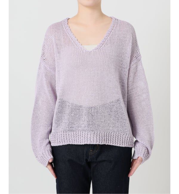 SLOBE IENA「ギマヤーンVネックプルオーバー」|ニット・セーター|