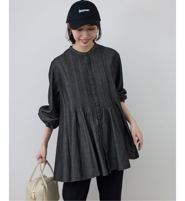 SLOBE IENA「LEDENIM ボサム ペプラムデニムブラウス」|シャツ・ブラウス|