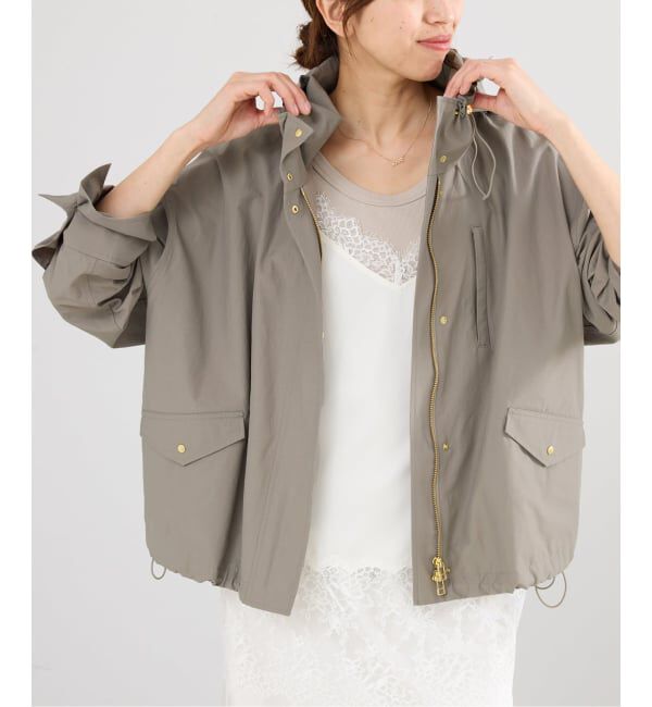 IENA「撥水フーディーブルゾン」|ブルゾン・スタジャン|ベージュ A