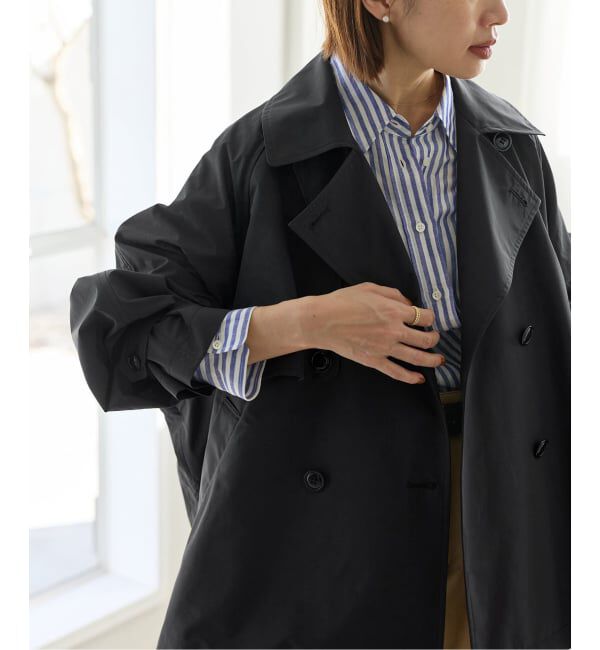 IENA「《新色あり/追加4/洗濯機洗い可》ポプリンオーバーショートコート」|その他|