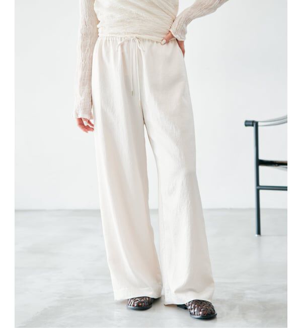 IENA「アンティークサテン イージーパンツ」|その他|ホワイト
