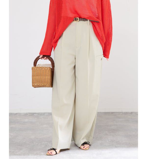 IENA「ハイツイストツイルスラックス」|スラックス|ナチュラル