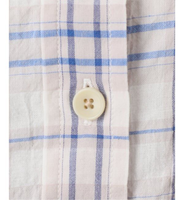 IENA「《新色/追加》シャーリングチェックショートシャツ」|シャツ・ブラウス|