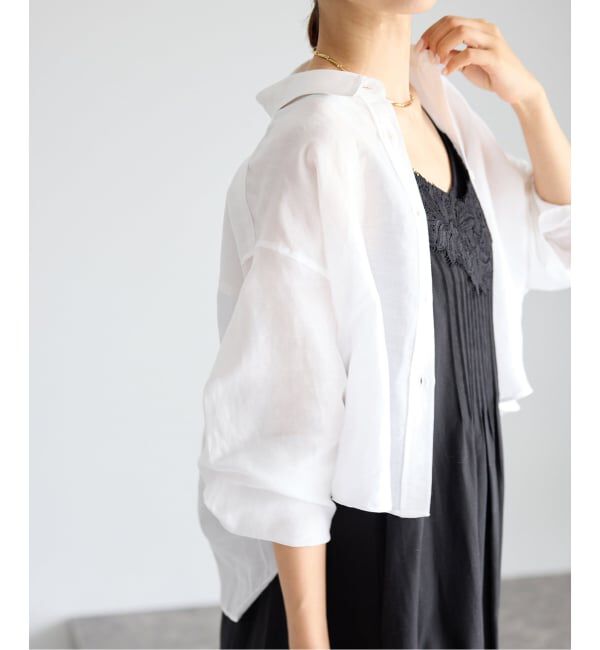 IENA「《新色/WEB限定/追加3》ラミーリヨセルショートシャツ」|シャツ・ブラウス|ホワイト