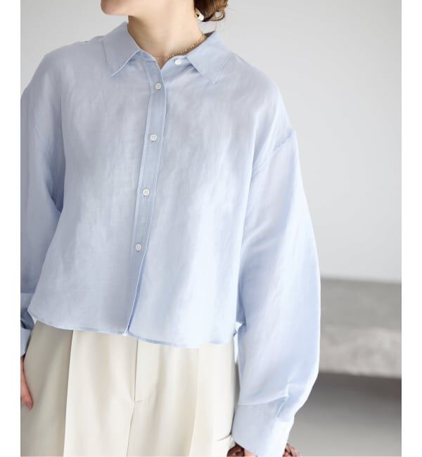 IENA「《新色/WEB限定/追加3》ラミーリヨセルショートシャツ」|シャツ・ブラウス|