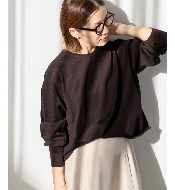 IENA「《新色あり/追加4》LEVITAコットンプルオーバー」|ニット・セーター|ブラウン