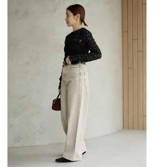 IENA「《一部カラーWEB限定/追加4》Flowerストレッチレースプルオーバー」|Tシャツ・カットソー|